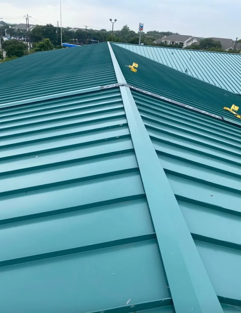 Green commercial metal roof ridge and valley for Metal Roof Repair in Catonsville